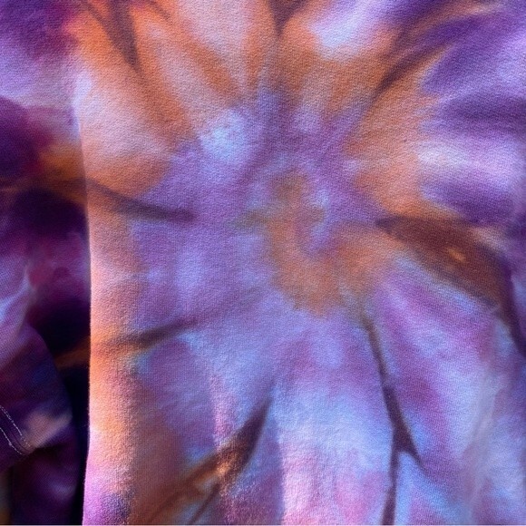 NEW Purple Orange Pink Swirl Tie Dye Unisex Hoodie Small - Picture 4 of 6